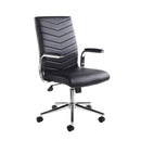 Martinez High Back Managers Chair - Black Faux Leather - NWOF