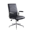 Martinez High Back Managers Chair - Black Faux Leather - NWOF