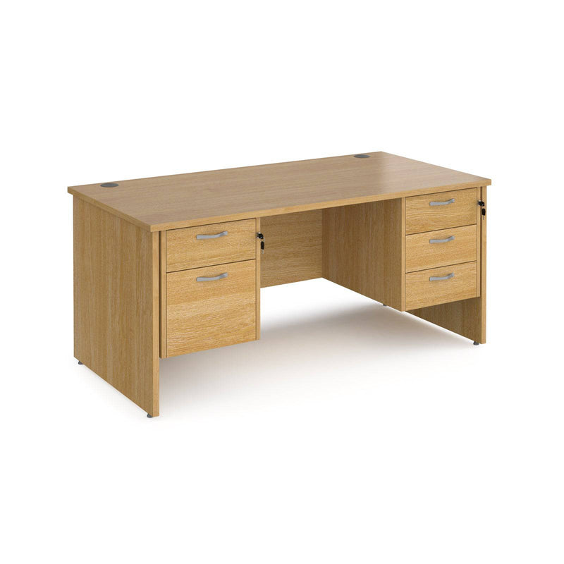 Maestro 25 Straight Desk 800mm Deep With Fixed 2 & 3 Drawer Pedestals - Panel End Leg - NWOF