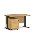 Maestro 25 Straight Desk & 2 Drawer Under Desk Pedestal Bundle - NWOF