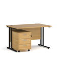 Maestro 25 Straight Desk & 3 Drawer Under Desk Pedestal Bundle - NWOF