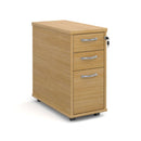 Tall Slimline Mobile 3 Drawer Pedestal With Silver Handles - NWOF