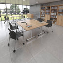 Rectangular Fliptop Meeting Table With Silver Frame - Beech - NWOF