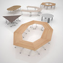 Rectangular Fliptop Meeting Table With Silver Frame - Oak - NWOF