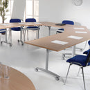 Rectangular Fliptop Meeting Table With Silver Frame - White - NWOF