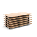 Semi Circular Folding Leg Table With Straight Foot Rails - Oak - NWOF