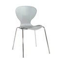 Sienna One Piece Shell Chair With Chrome Legs (Pack of 4) - Grey - NWOF