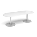 Trumpet Base Radial End Boardroom Table 2400mm - White - NWOF