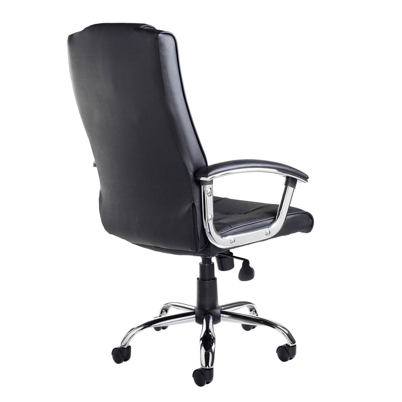 Somerset High Back Managers Chair - Black Leather Faced - NWOF