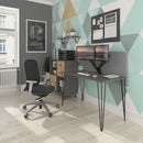 Tikal Straight Desk With Hairpin Legs - Onyx Grey - NWOF