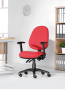 Dams Vantage 200 3-Lever Asynchronous Operators Chair with adjustable armrests and ergonomic design.