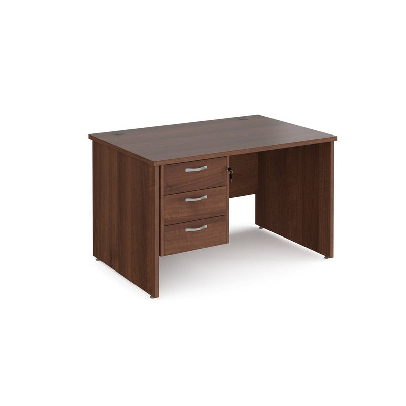 Maestro 25 Straight Desk 800mm Deep With Fixed 3 Drawer Pedestal & Panel End Leg - NWOF