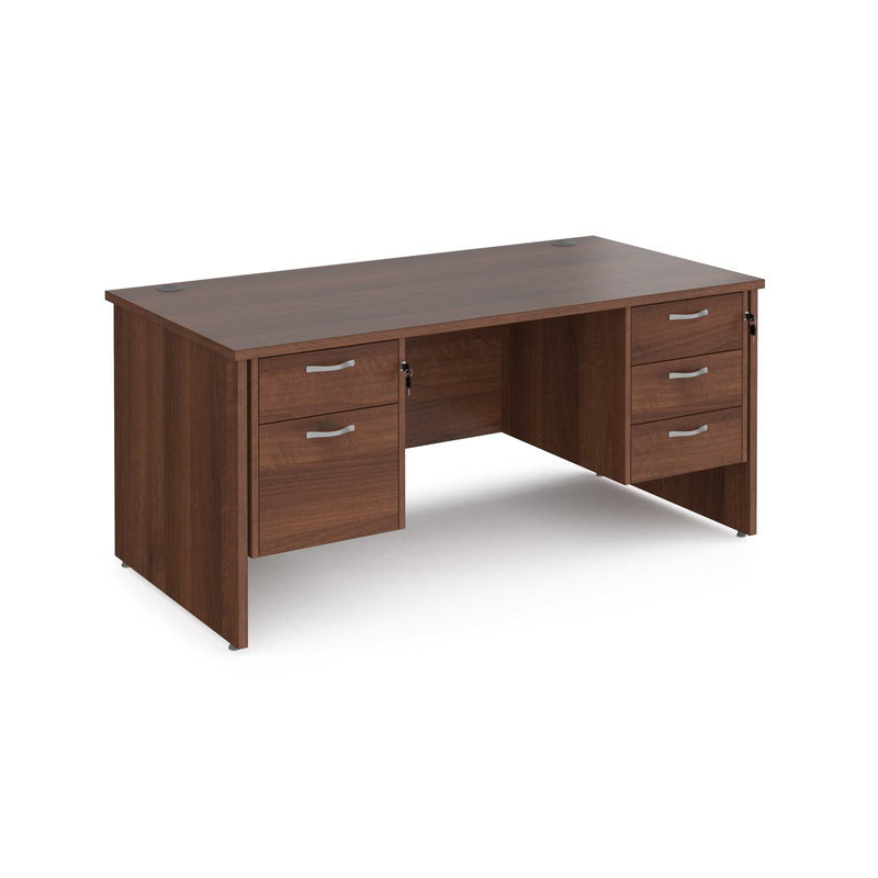 Maestro 25 Straight Desk 800mm Deep With Fixed 2 & 3 Drawer Pedestals - Panel End Leg - NWOF