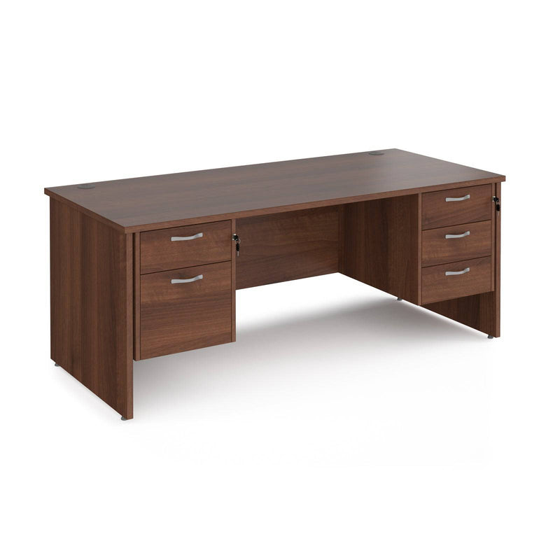 Maestro 25 Straight Desk 800mm Deep With Fixed 2 & 3 Drawer Pedestals - Panel End Leg - NWOF