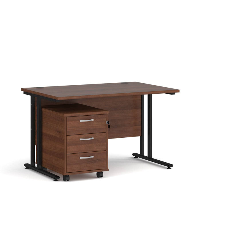 Maestro 25 Straight Desk & 3 Drawer Under Desk Pedestal Bundle - NWOF