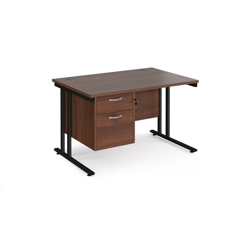 Maestro 25 Straight Desk 800mm Deep With Fixed 2 Drawer Pedestal & Cantilever Leg - NWOF