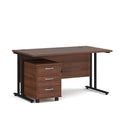 Maestro 25 Straight Desk & 3 Drawer Under Desk Pedestal Bundle - NWOF