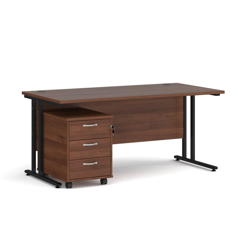 Maestro 25 Straight Desk & 3 Drawer Under Desk Pedestal Bundle - NWOF