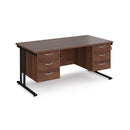 Maestro 25 Straight Desk 800mm Deep With Two Fixed 3 Drawer Pedestals - Cantilever Leg - NWOF