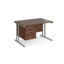 Maestro 25 Straight Desk 800mm Deep With Fixed 2 Drawer Pedestal & Cantilever Leg - NWOF