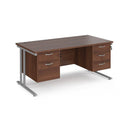 Maestro 25 Straight Desk 800mm Deep With Fixed 2 & 3 Drawer Pedestals - Cantilever Leg - NWOF