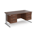 Maestro 25 Straight Desk 800mm Deep With Two Fixed 3 Drawer Pedestals - Cantilever Leg - NWOF
