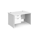 Maestro 25 Straight Desk 800mm Deep With Fixed 2 Drawer Pedestal & Panel End Leg - NWOF