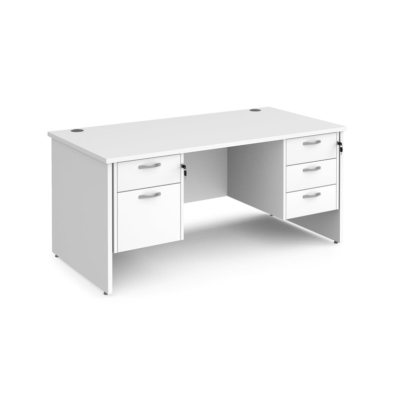 Maestro 25 Straight Desk 800mm Deep With Fixed 2 & 3 Drawer Pedestals - Panel End Leg - NWOF