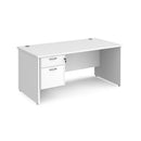 Maestro 25 Straight Desk 800mm Deep With Fixed 2 Drawer Pedestal & Panel End Leg - NWOF