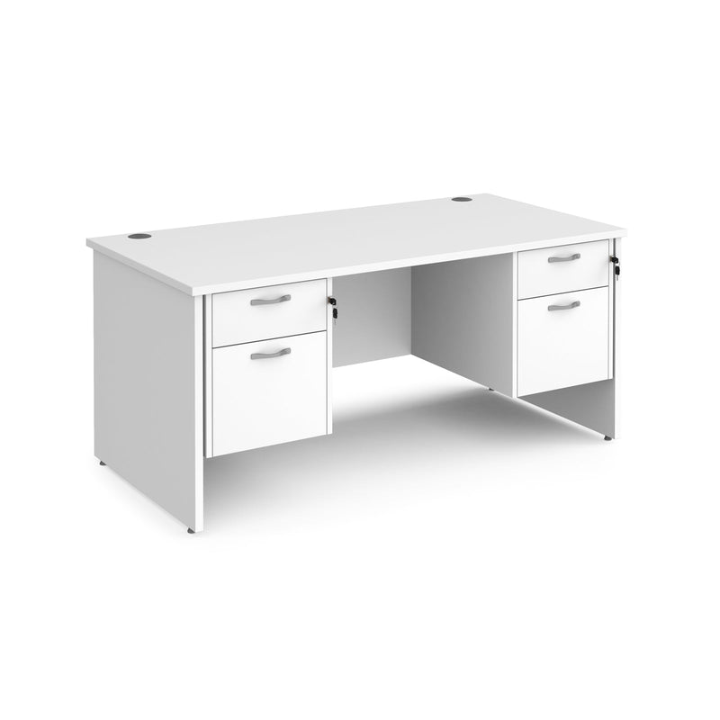 Maestro 25 Straight Desk 800mm Deep With Two Fixed 2 Drawer Pedestals - Panel End Leg - NWOF