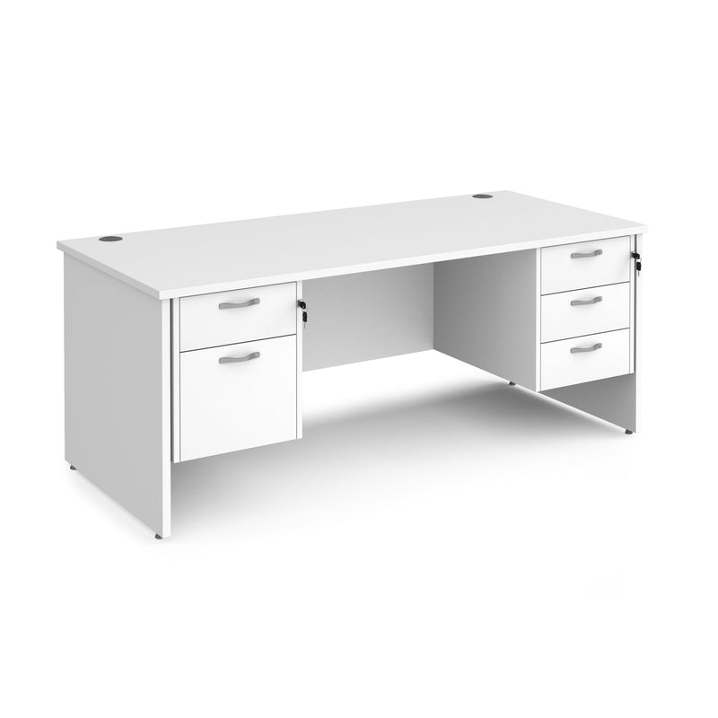 Maestro 25 Straight Desk 800mm Deep With Fixed 2 & 3 Drawer Pedestals - Panel End Leg - NWOF