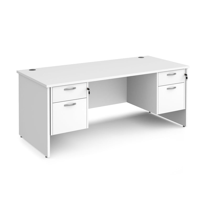 Maestro 25 Straight Desk 800mm Deep With Two Fixed 2 Drawer Pedestals - Panel End Leg - NWOF