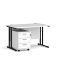 Maestro 25 Straight Desk & 3 Drawer Under Desk Pedestal Bundle - NWOF