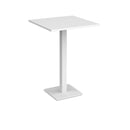 Brescia Square Poseur Table With Flat Square Base 800mm - White - NWOF