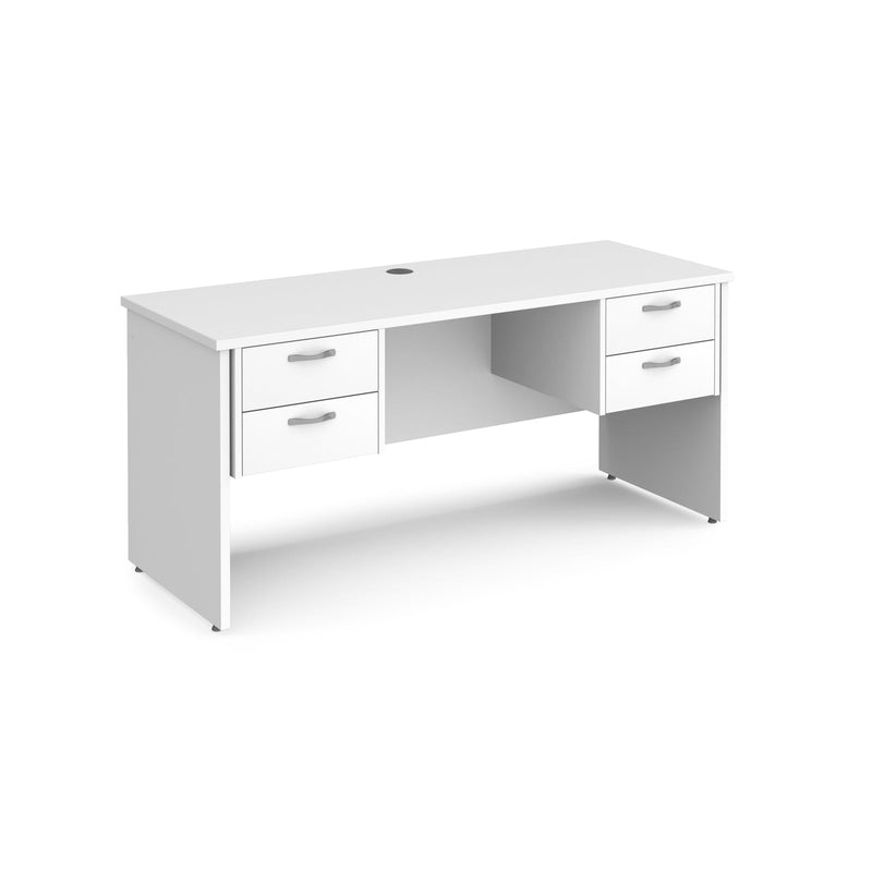 Maestro 25 Straight Desk 1600x600mm With Two Fixed 2 Drawer Pedestals & Panel End Leg - NWOF