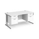 Maestro 25 Straight Desk 800mm Deep With Two Fixed 2 Drawer Pedestals - Cantilever Leg - NWOF