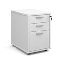 Tall Mobile 3 Drawer Pedestal With Silver Handles - NWOF