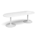 Trumpet Base Radial End Boardroom Table 2400mm - White - NWOF
