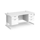 Maestro 25 Straight Desk 800mm Deep With Fixed 2 & 3 Drawer Pedestals - Cantilever Leg - NWOF