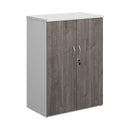 Duo Double Door Cupboard - White/Grey Oak - NWOF