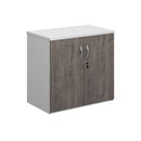 Duo Double Door Cupboard - White/Grey Oak - NWOF