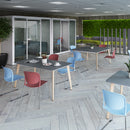 Saxon Square Poseur Worktable With 4 Oak Legs - NWOF