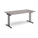 Rectangular Folding Leg Table With Straight Foot Rails - Grey Oak - NWOF