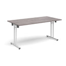 Rectangular Folding Leg Table With Straight Foot Rails - Grey Oak - NWOF