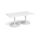 Trumpet Base Rectangular Boardroom Table - White - NWOF