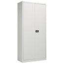 TC Bisley Steel Contract Cupboard in Goose Grey, front view showing sturdy metal construction and locking door system.