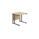 TC Office Twin Upright 800mm deep rectangular desk in maple finish, featuring a spacious workspace and modern design.