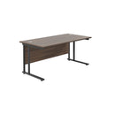 TC Office Twin Upright rectangular desk in walnut finish, 800mm deep, ideal for office workspace with a modern design.