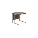 TC Office Twin Upright 800mm deep rectangular desk with walnut finish, showing a spacious workspace with clean lines and sturdy construction.