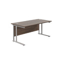 TC Office Twin Upright rectangular desk in walnut finish, 800mm deep, with spacious work surface and modern design.